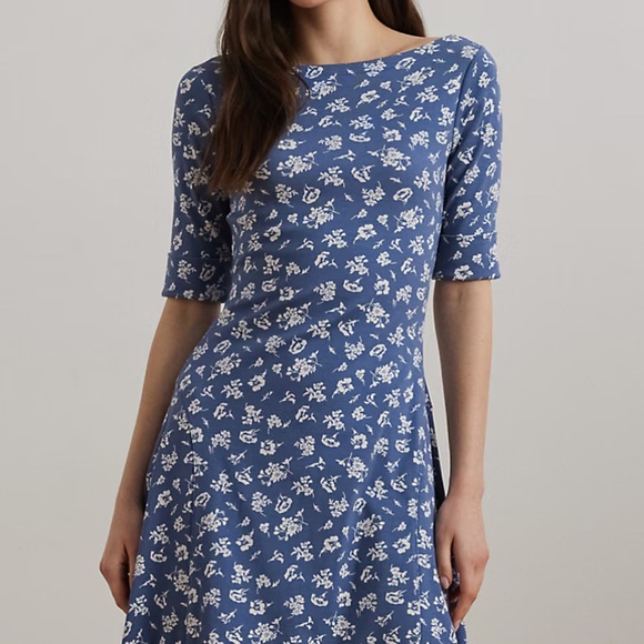 Ralph Lauren Floral Stretch Cotton Midi Dress - Picture 3 of 15
